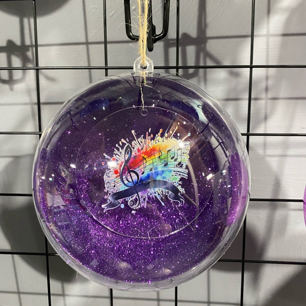 Purple Glitter Music Ornament